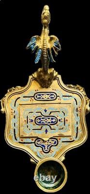Antique 19thC Champleve Enamel Bronze Alphonse Giroux Bougeoir