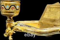 Antique 19thC Champleve Enamel Bronze Alphonse Giroux Bougeoir