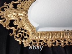 Antique French Cast Bronze Mirror Napoleon III Crowned King Maskaron Eagles 19th