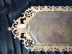 Antique French Cast Bronze Mirror Napoleon III Crowned King Maskaron Eagles 19th