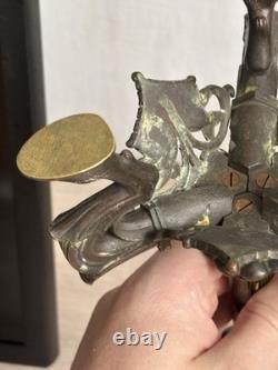 Antique Paire Bougeoir Bronze Napoléon 3 Art Nouveau Signé A. Delafontaine