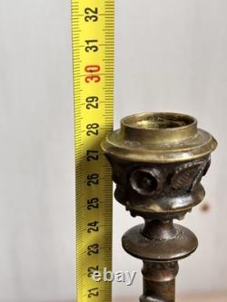 Antique Paire Bougeoir Bronze Napoléon 3 Art Nouveau Signé A. Delafontaine