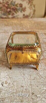 Antique brass jewelry box A treasure of the Napoleon III era