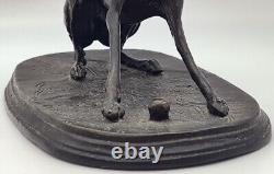Antique sculpture bronze Levrette à la balle Pierre-Jules Mêne Doggy bronze