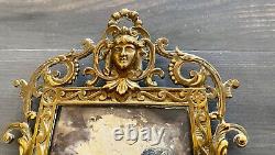 Applique Mural En Bronze Napoléon III, XIX Miroir Bougeoire 40/16 cm
