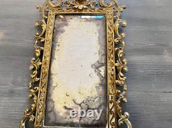 Applique Mural En Bronze Napoléon III, XIX Miroir Bougeoire 40/16 cm