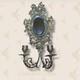 Applique Murale Bougeoir X2 Avec Miroir Ovale Style Napoléon Iii Bronze