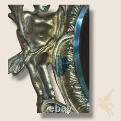 Applique Murale Bougeoir x2 avec Miroir Ovale Style Napoléon III Bronze