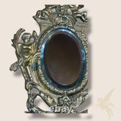 Applique Murale Bougeoir x2 avec Miroir Ovale Style Napoléon III Bronze
