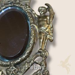 Applique Murale Bougeoir x2 avec Miroir Ovale Style Napoléon III Bronze