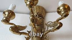 Applique en bronze à trois bras de lumière cygnes style empire Napoléon III n806