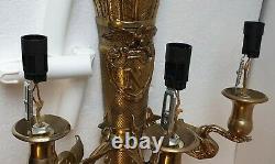 Applique en bronze à trois bras de lumière cygnes style empire Napoléon III n806