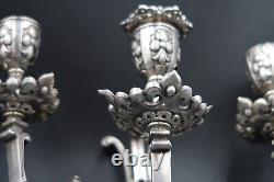 Appliques bronze argenté baroque bougeoirs candélabres anciens paire