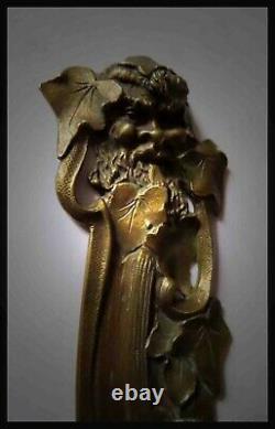 Art Nouveau Coupe Papier Bronze A. Marionnet Bacchus Vignes Dieu Vin