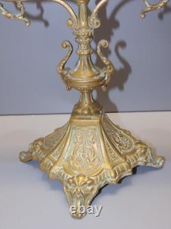 -BELLE & ANCIENNE PAIRE de BOUGEOIRS BRONZE NAPOLEON III à 3 FEUX déco D