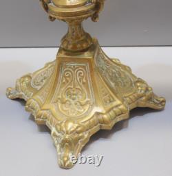 -BELLE & ANCIENNE PAIRE de BOUGEOIRS BRONZE NAPOLEON III à 3 FEUX déco D