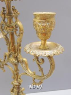 -BELLE & ANCIENNE PAIRE de BOUGEOIRS BRONZE NAPOLEON III à 3 FEUX déco D