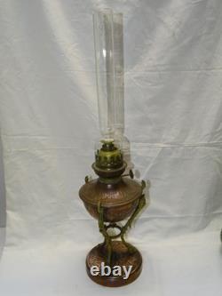 -BELLE LAMPE A PETROLE NAPOLEON III NIII EN CUIVRE et BRONZE VERRE ANCIEN D