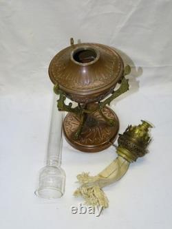 -BELLE LAMPE A PETROLE NAPOLEON III NIII EN CUIVRE et BRONZE VERRE ANCIEN D