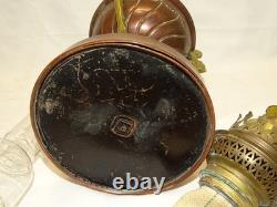 -BELLE LAMPE A PETROLE NAPOLEON III NIII EN CUIVRE et BRONZE VERRE ANCIEN D
