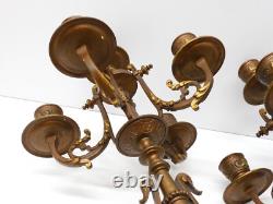 - BELLE PAIRE de BOUGEOIRS CANDELABRES 5 FEUX NAPOLEON III BRONZE MARBRE NOIR D