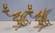 -belle Paire De Bougeoirs Dragons Ailes Bronze Napoleon Iii Niii D&eacute;co Bougie D