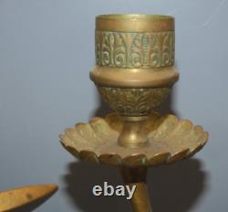 -BELLE PAIRE de BOUGEOIRS DRAGONS AILES BRONZE NAPOLEON III NIII déco Bougie D