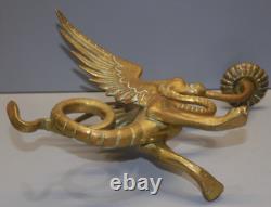-BELLE PAIRE de BOUGEOIRS DRAGONS AILES BRONZE NAPOLEON III NIII déco Bougie D