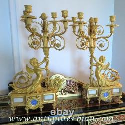 BEURDELEY Paire de Candelabres en Bronze époque Napoléon III 53 cm parfait état