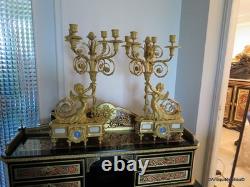 BEURDELEY Paire de Candelabres en Bronze époque Napoléon III 53 cm parfait état