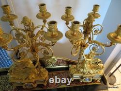 BEURDELEY Paire de Candelabres en Bronze époque Napoléon III 53 cm parfait état