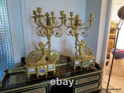 BEURDELEY Paire de Candelabres en Bronze époque Napoléon III 53 cm parfait état
