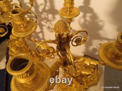 BEURDELEY Paire de Candelabres en Bronze époque Napoléon III 53 cm parfait état