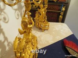 BEURDELEY Paire de Candelabres en Bronze époque Napoléon III 53 cm parfait état