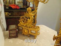 BEURDELEY Paire de Candelabres en Bronze époque Napoléon III 53 cm parfait état