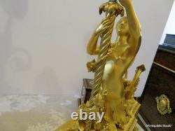 BEURDELEY Paire de Candelabres en Bronze époque Napoléon III 53 cm parfait état