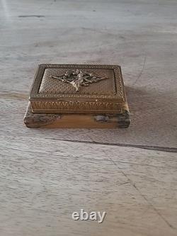 BOITE TIMBRES BRONZE Ange Napoléon III XIXè French Victorian 19thC Sur Marbre