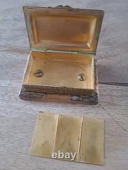 BOITE TIMBRES BRONZE Ange Napoléon III XIXè French Victorian 19thC Sur Marbre