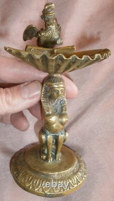 Baguier Napoléon III bronze Sphinge coiffe pharaon Coquille St Jacques & Dragon