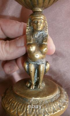Baguier Napoléon III bronze Sphinge coiffe pharaon Coquille St Jacques & Dragon