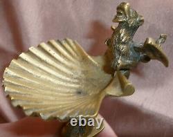 Baguier Napoléon III bronze Sphinge coiffe pharaon Coquille St Jacques & Dragon