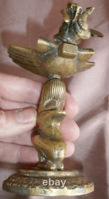 Baguier Napoléon III bronze Sphinge coiffe pharaon Coquille St Jacques & Dragon