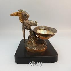 Baguier Porte-montres Coquillage& Bronze en forme de perruche XIXe Napoleon III