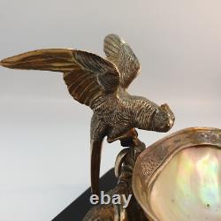 Baguier Porte-montres Coquillage& Bronze en forme de perruche XIXe Napoleon III