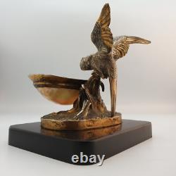 Baguier Porte-montres Coquillage& Bronze en forme de perruche XIXe Napoleon III