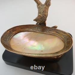 Baguier Porte-montres Coquillage& Bronze en forme de perruche XIXe Napoleon III