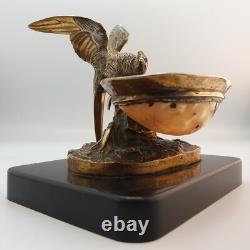 Baguier Porte-montres Coquillage& Bronze en forme de perruche XIXe Napoleon III