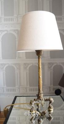 Barbedienne-cahieux Pied De Lampe En Bronze Aux Tetes De Lionnes Napoleon III