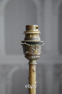 Barbedienne-cahieux Pied De Lampe En Bronze Aux Tetes De Lionnes Napoleon III