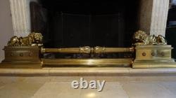 Barre de cheminée en bronze doré époque empire